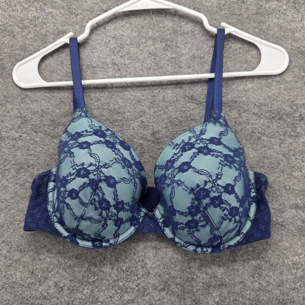 Victoria's Secret Bra Womens 34D Lace Lined Perfect Coverage Underwire Floral
